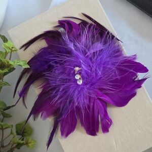 Purple Feather Plume Brooch or Hairclip